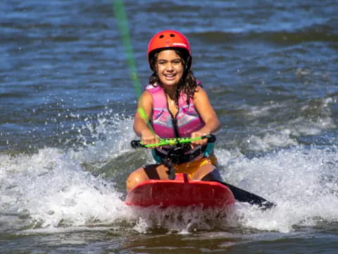 a person riding a surfboard