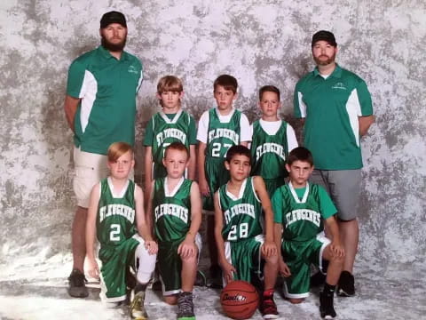 a group of people in sports uniforms