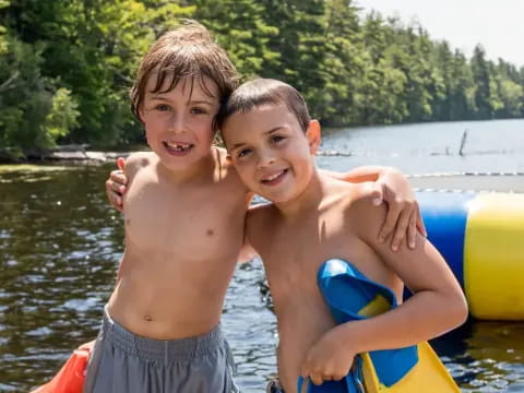 two boys in a boat