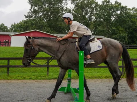 a man riding a horse