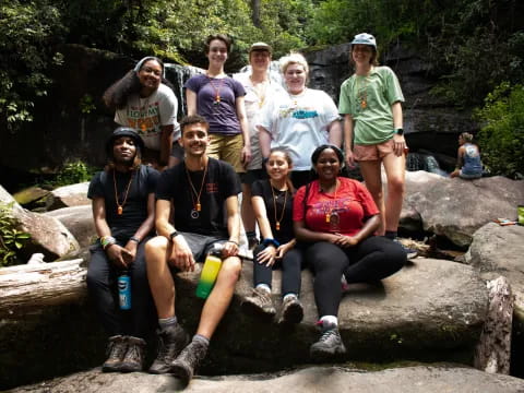 a group of people posing for a photo