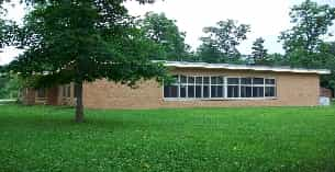 a building with a lawn in front of it