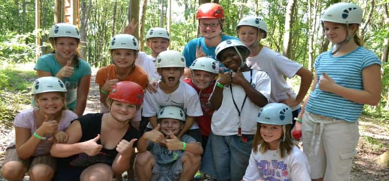 a group of people wearing helmets