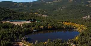 a lake surrounded by trees