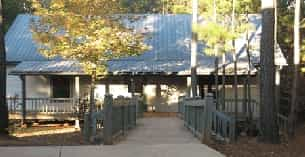 a walkway leading to a building