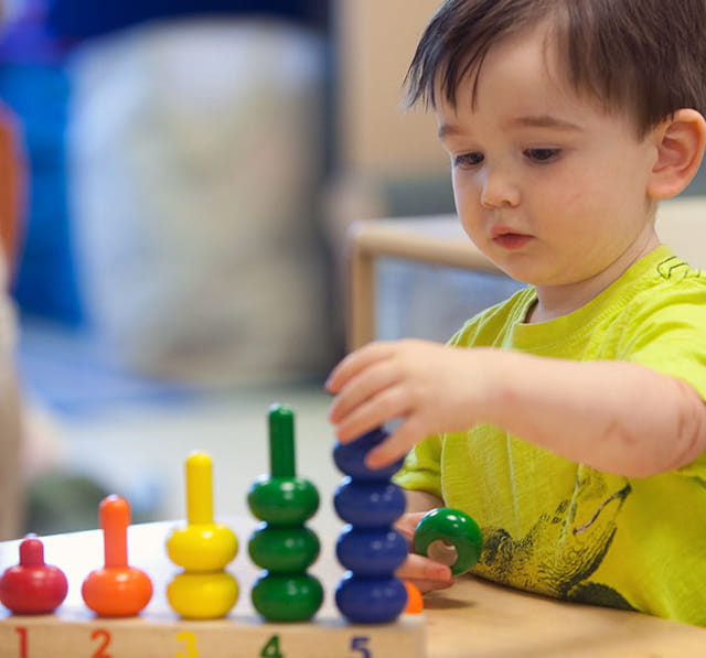 a child playing with toys