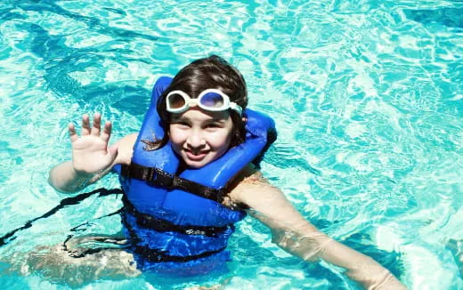 a man in a pool