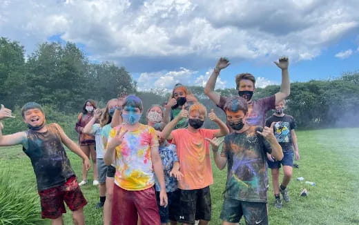 a group of people with paint on their faces