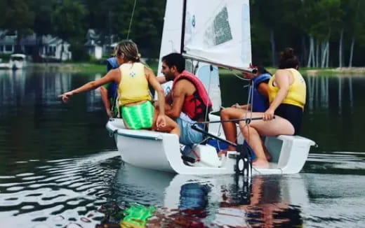 a group of people on a boat