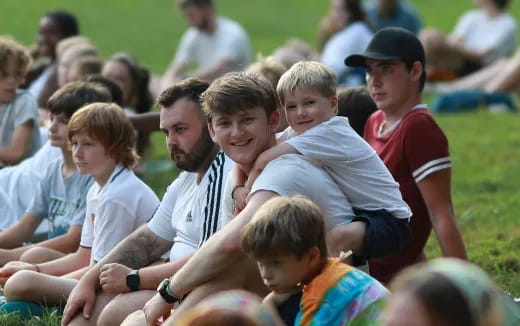 a group of people sitting together