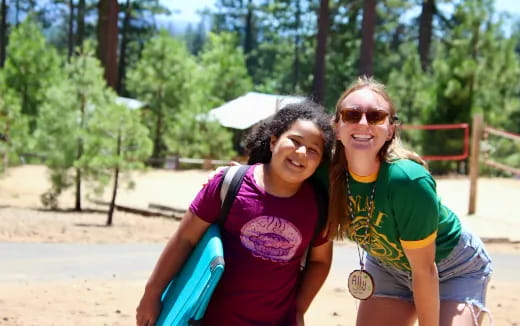 a couple of women smiling