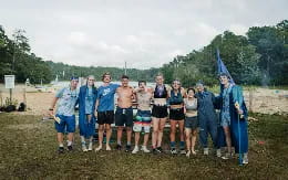 a group of people posing for a photo