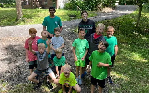 a group of kids posing for a picture