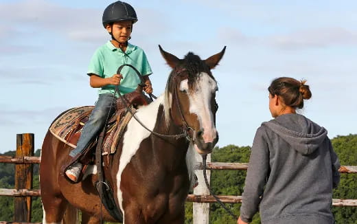 a person riding a horse