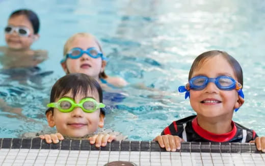 a group of kids wearing goggles