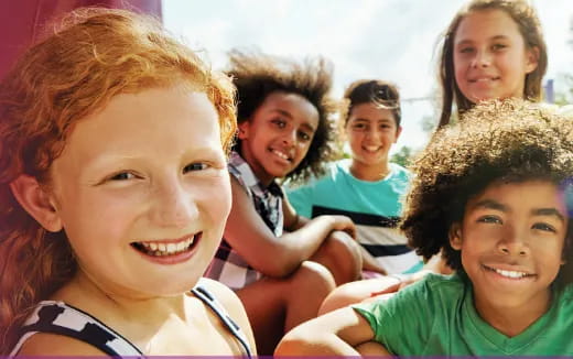 a group of people smiling