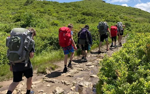 a group of people hiking