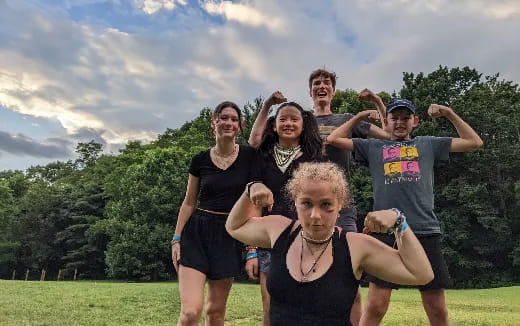 a group of people posing for a photo