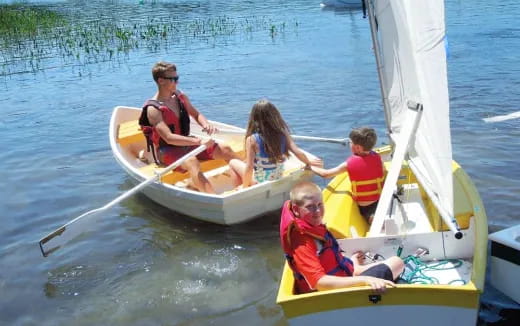 a group of people on a boat