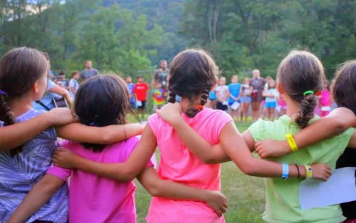 a group of girls in a line