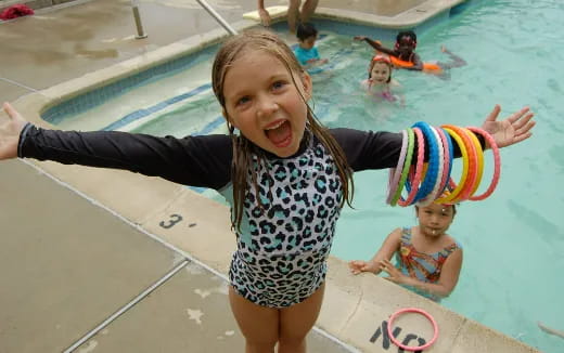 a girl in a pool