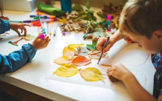 a few children painting