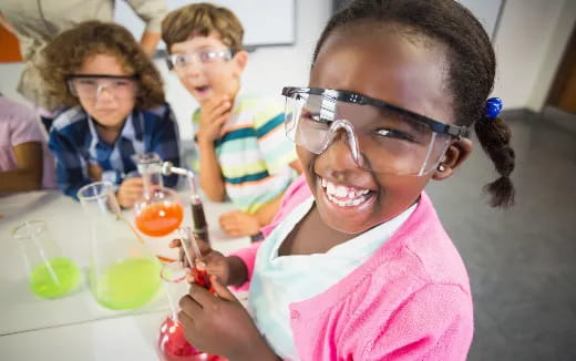 a group of children in a classroom