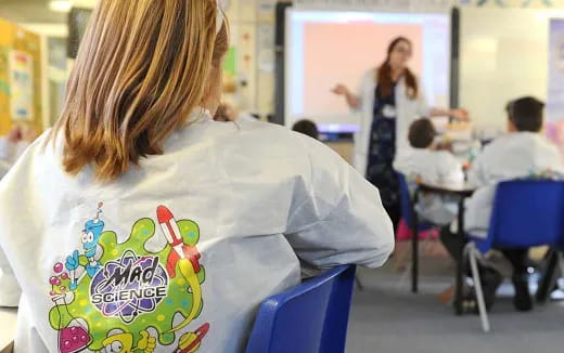 a person in a classroom