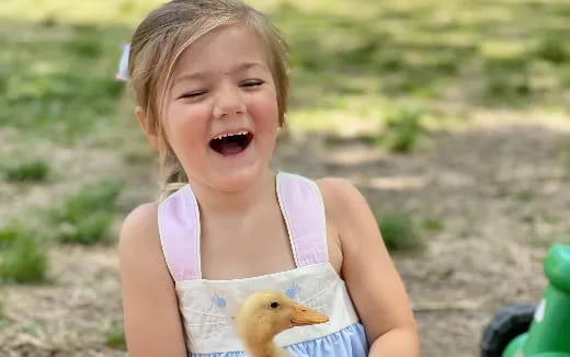 a little girl laughing