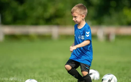 a boy playing football