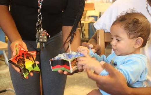 a child playing with a toy