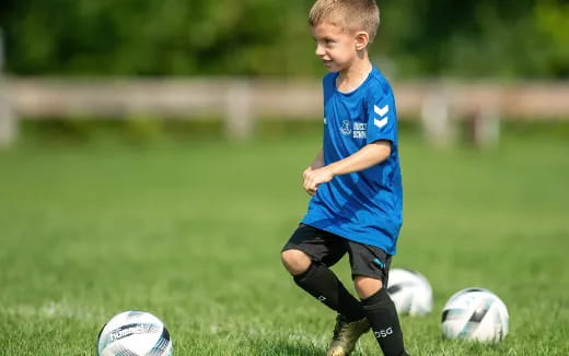 a boy playing football