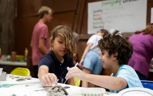 a few children working on a project