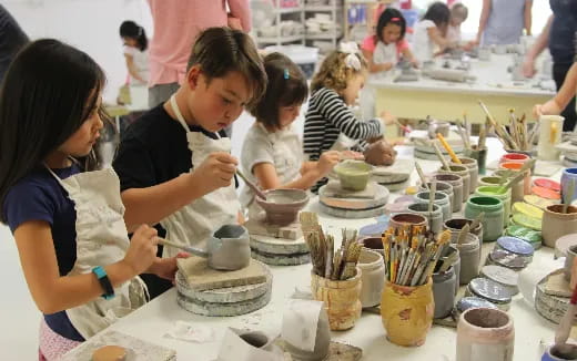 a group of people preparing food