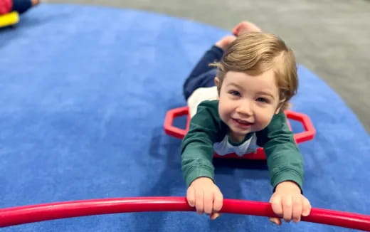 a child in a pool