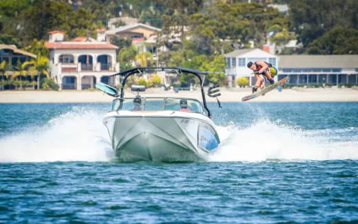 a person water skiing