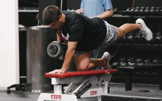 a person working out on a machine