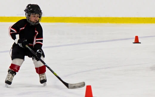 a person playing hockey