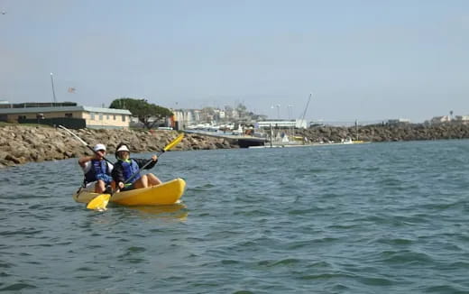 two people in a canoe