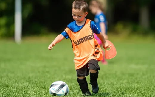 a boy playing football