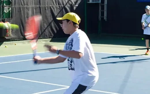 a person playing tennis