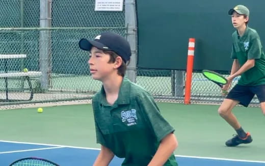 a person playing tennis