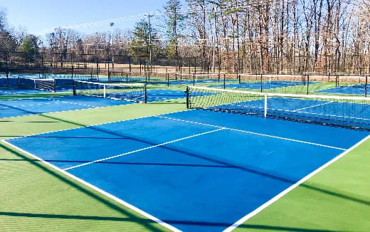 a tennis court with a net