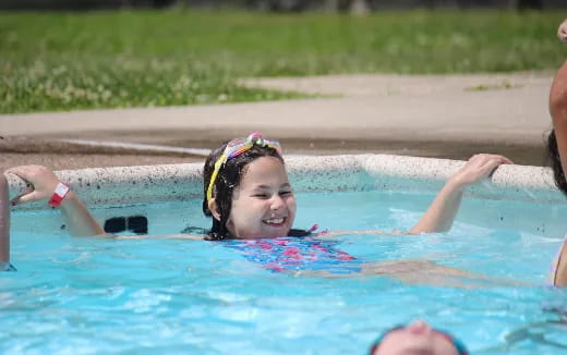 a person in a pool