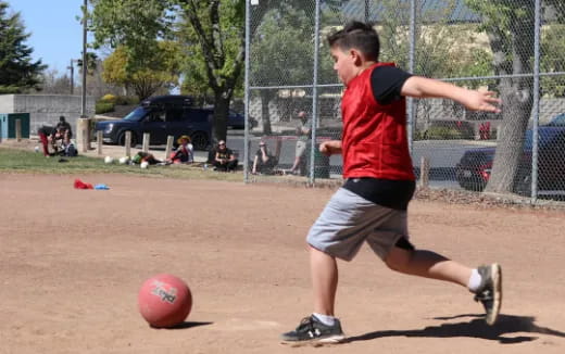 a boy playing football