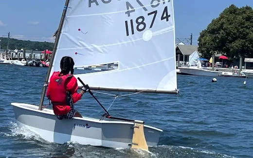 a person sailing on the sea