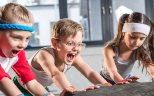 a group of children playing