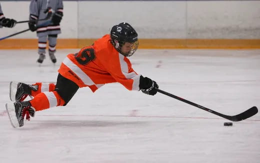 a hockey player on the ice