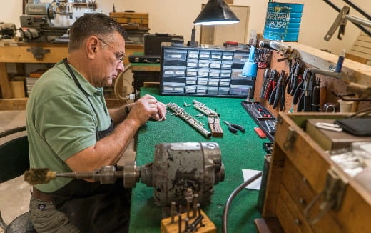 a man working on a machine