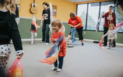 a group of children dancing